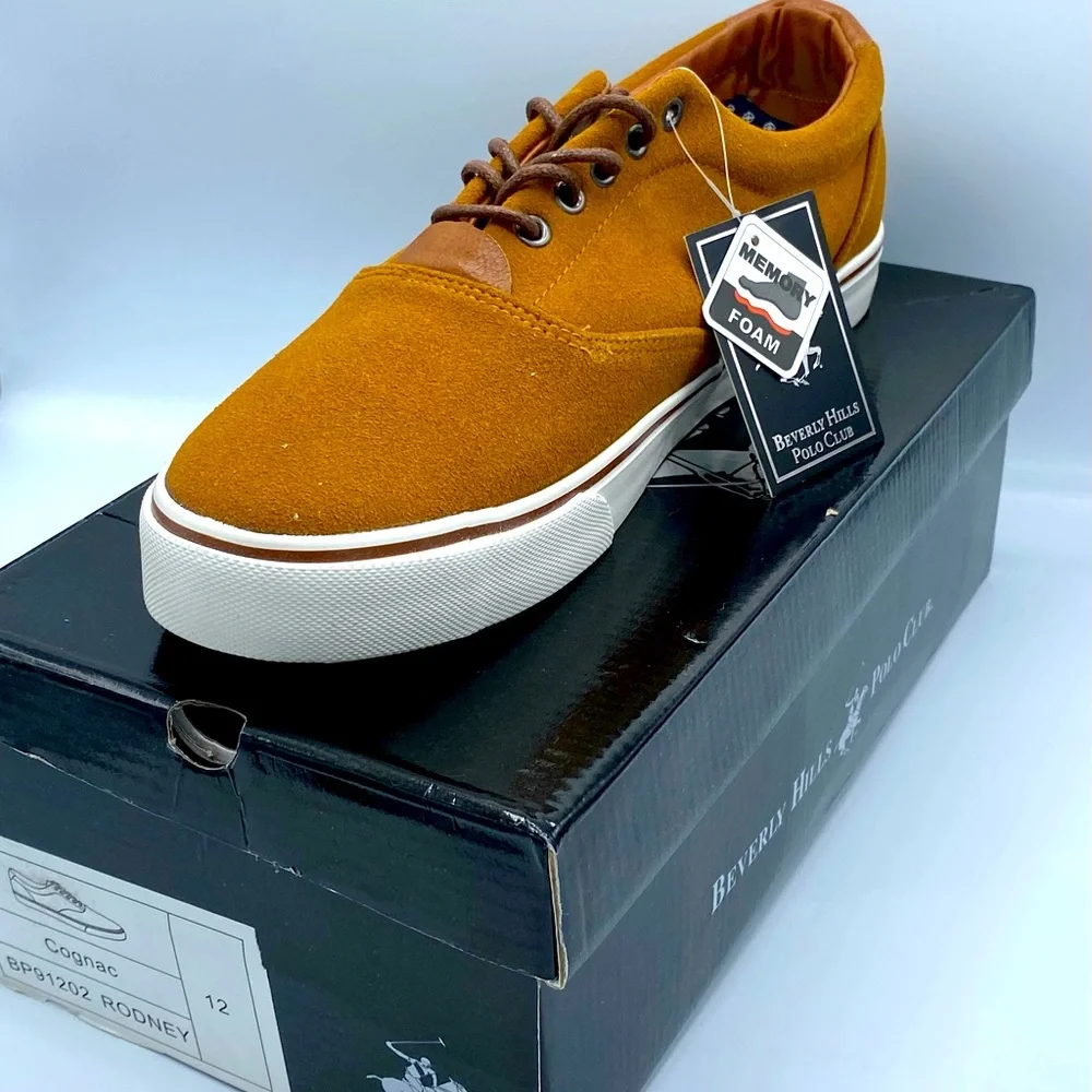 NEW✨ Beverly Hills Polo Club✨ Brown Suede Boat Sneakers Mens Shoes Size: 12